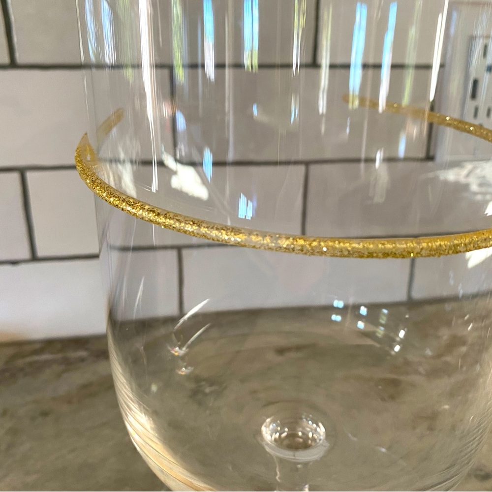 Thin gold glitter plastic headband